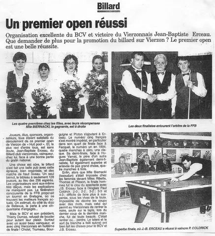 Coupure de presse : Victoire au Tournoi National de Vierzon, février 1995 (2)