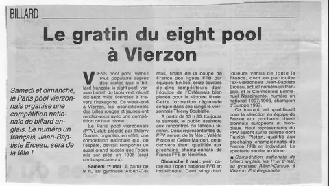 Coupure de presse : Présentation du Tournoi National de Vierzon 1999 (2)