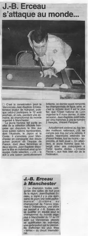 Coupure de presse : Qualification en Équipe de France 1994 pour les Championnats du Monde WEPF