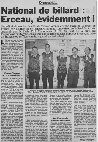 Coupure de presse : Tournoi National de Vierzon 2000 (victoire)